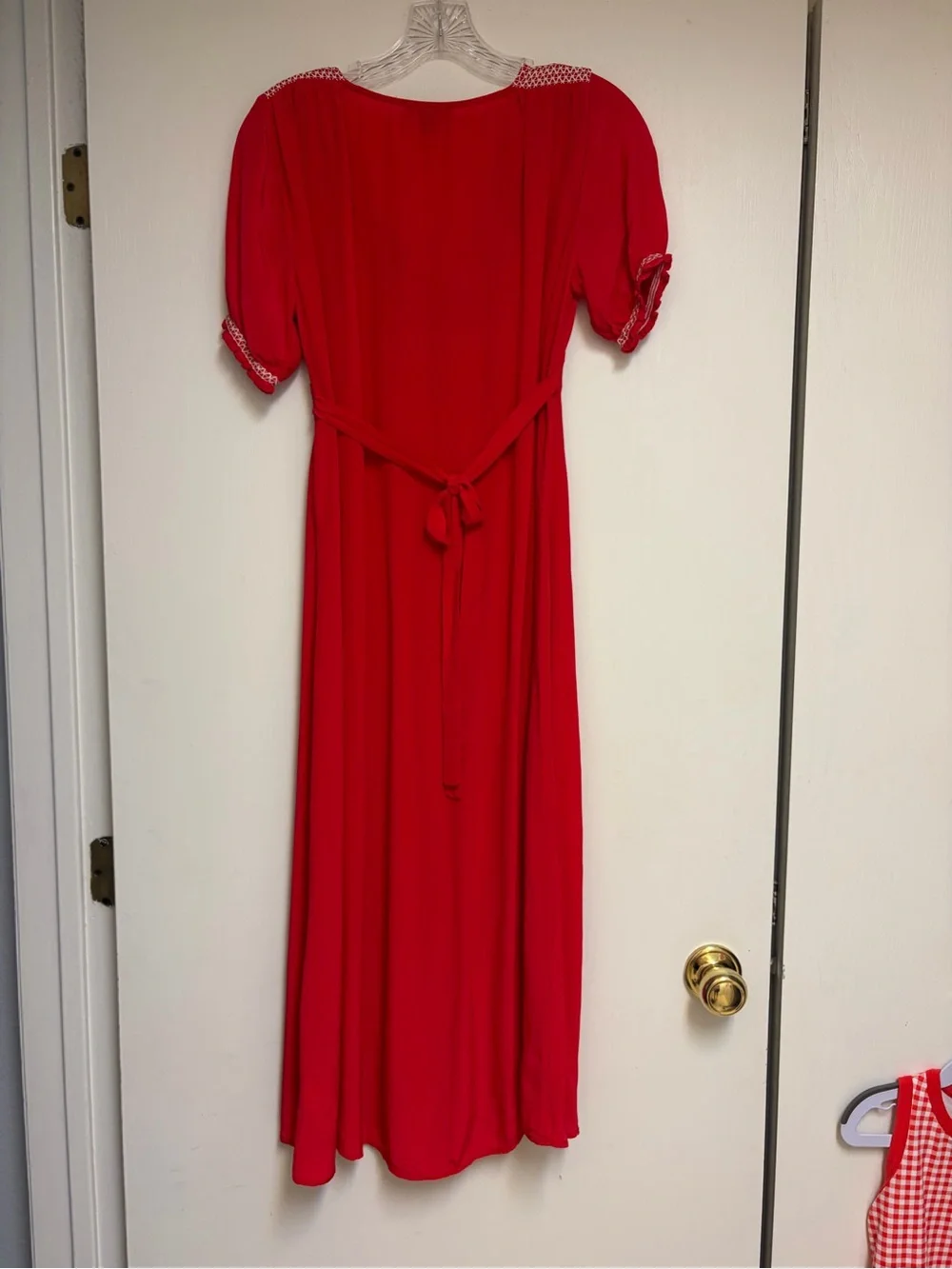 J. Crew Smocked-trim midi dress in crepe de chine